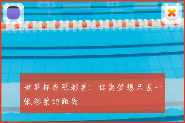 世界杯夺冠彩票：你离梦想只差一张彩票的距离